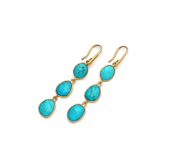 Turquoise 925 Vermeil Earrings