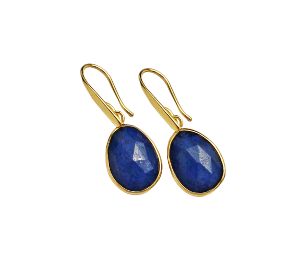 Lapis Lazuli Oval 925 Vermeil Earrings