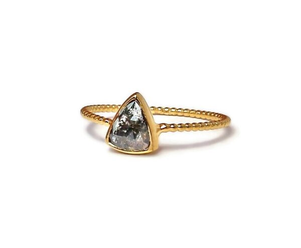 Salt & Pepper Diamond 14K Solid Gold Ring