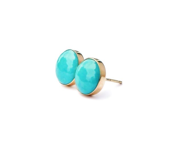 Turquoise 14K Solid Gold Eartsuds