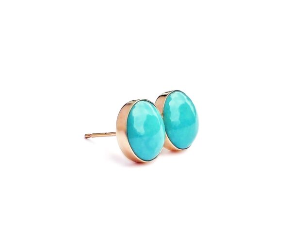 Turquoise 14K Solid Gold Eartsuds