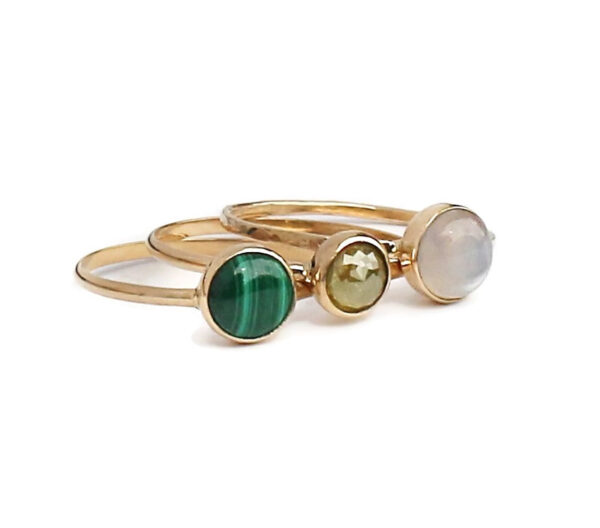 Malachite 14K Solid Gold Ring