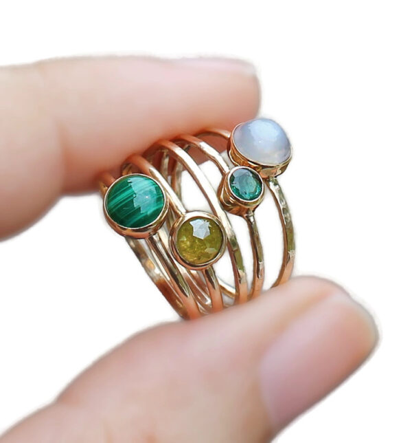 Malachite 14K Solid Gold Ring