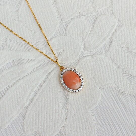 Japanese (Angle Skin) Coral 14K Solid Gold Necklace