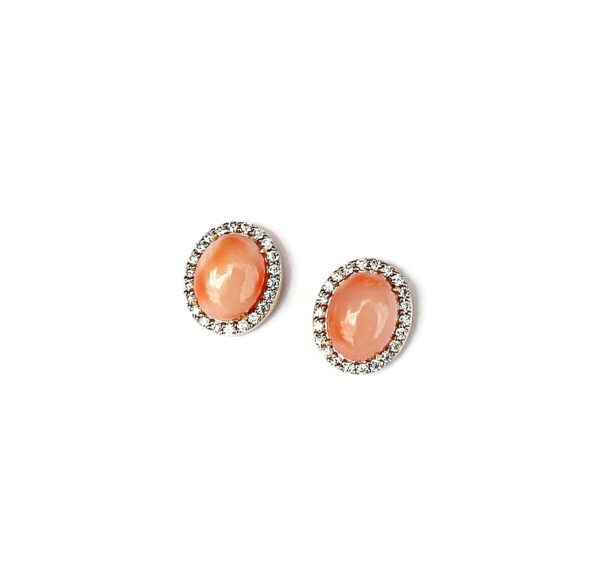 Japanese (Angle Skin) Coral 14K Solid Gold Earstuds