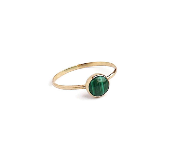 Malachite 14K Solid Gold Ring