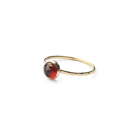 Garnet 14K Solid Gold Ring