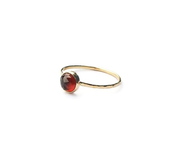 Garnet 14K Solid Gold Ring