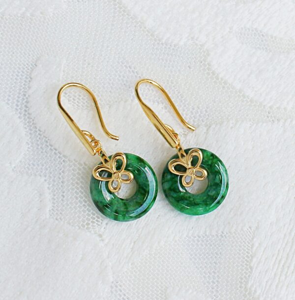 Jade Donut 925 Vermeil Butterfly Earrings