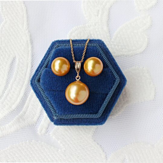 Golden South Sea Pearl 14K Solid Gold Necklace