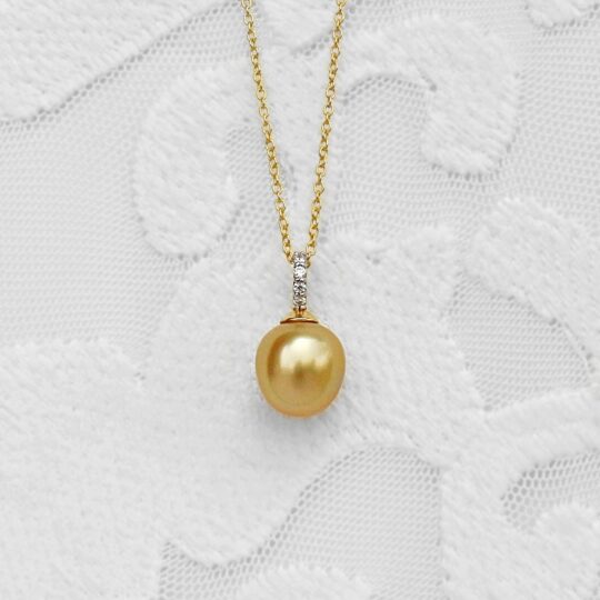 South Sea Pearl Oval 14K Solid Gold Necklace