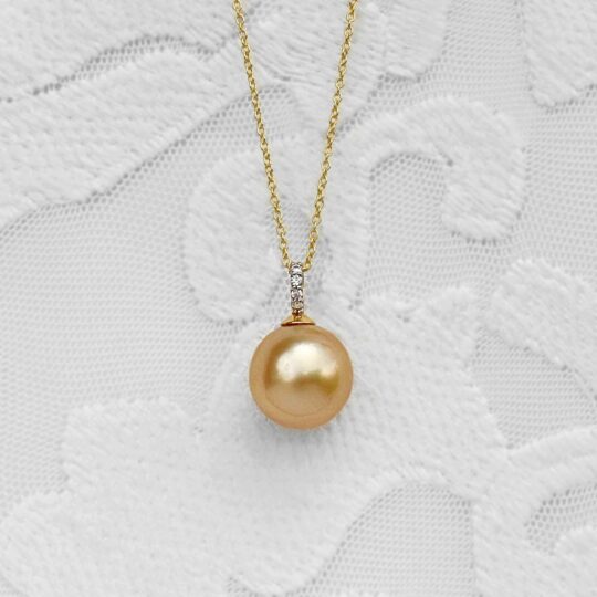 South Sea Pearl Round 14K Solid Gold Necklace