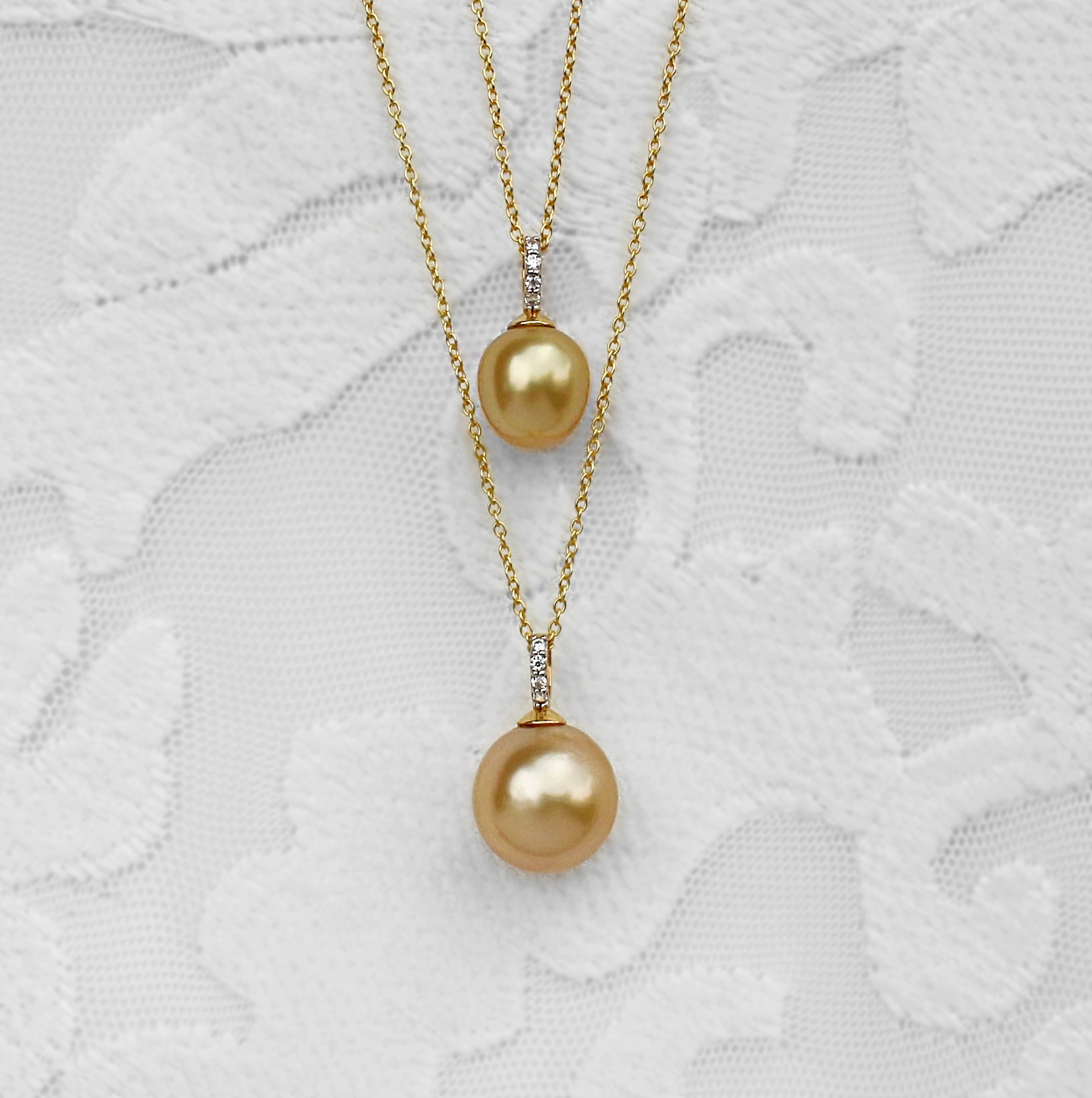 South Sea Pearl Round 14K Solid Gold Necklace