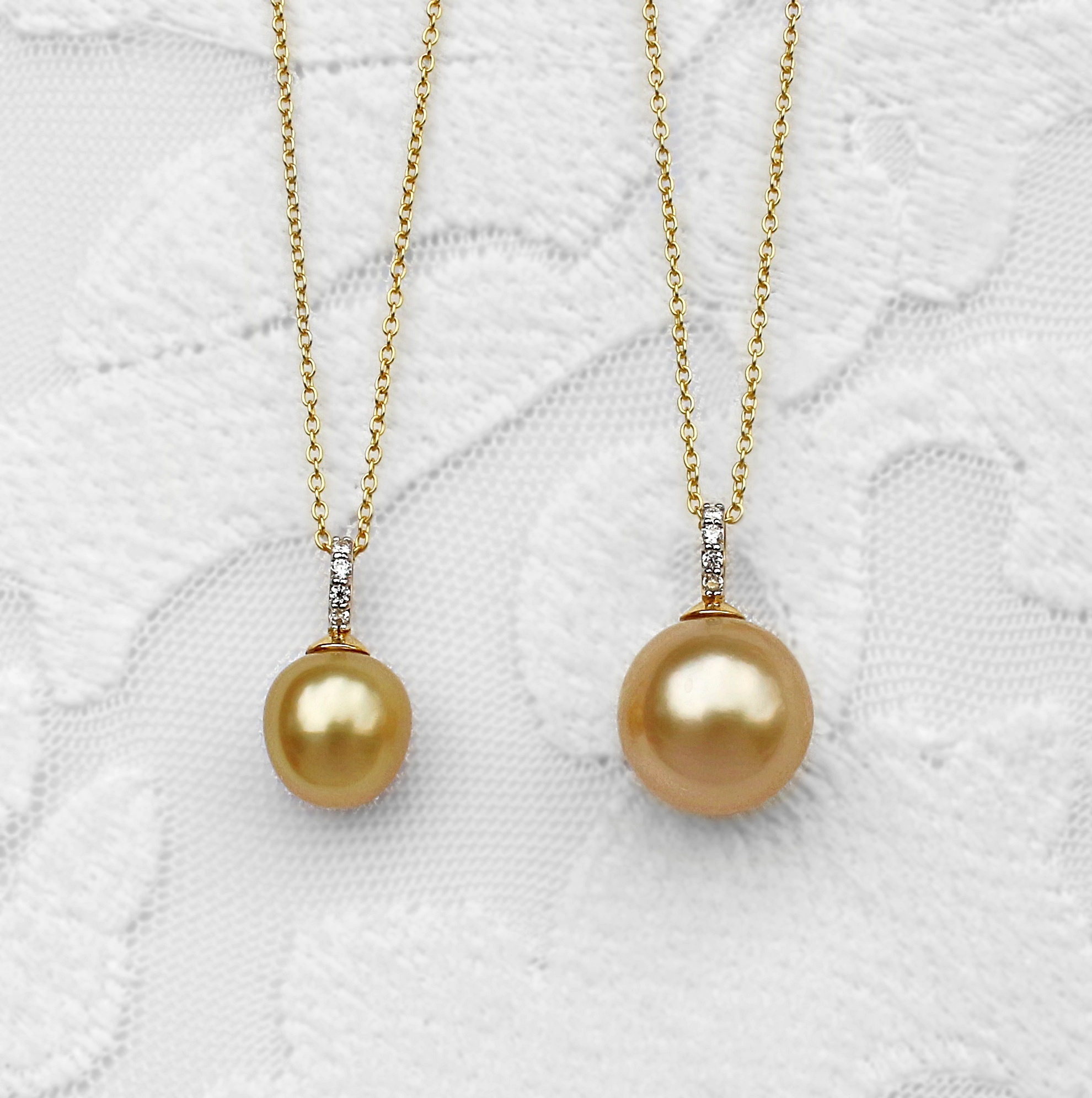 South Sea Pearl Round 14K Solid Gold Necklace